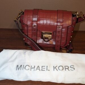 Michael Kors Red Leather Crossbody Bag